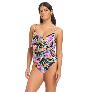 Beyond Control Bora Bora Tiered Swimsuit Women's 14 Floral One Piece Beach NEW!